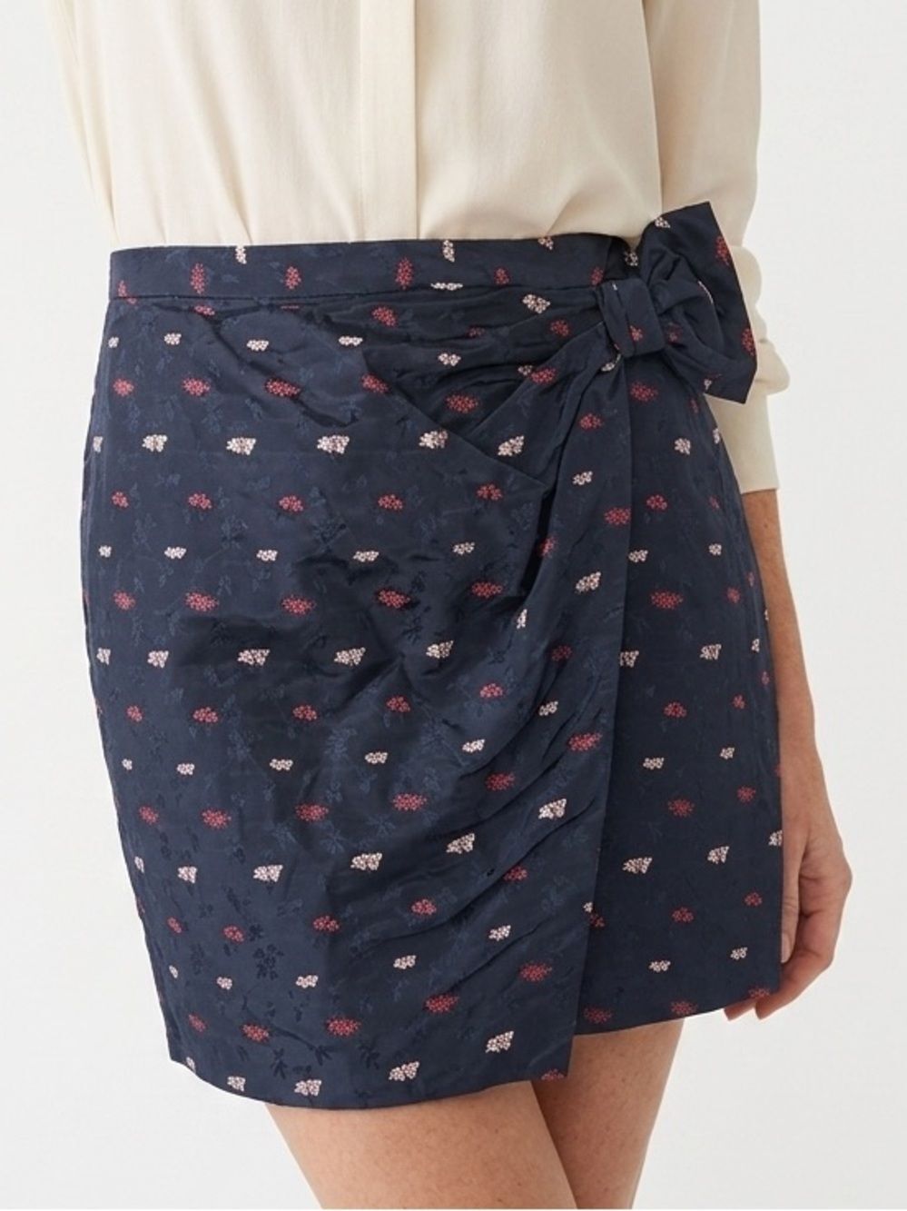 BANANA REPUBLIC | Navy Blue Faux Wrap Floral Print Skirt Women’s Size 12